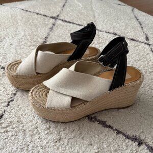 Dolce Vita Platform Wedge Ankle Strap Espadrille Sandal Heel size 9.5